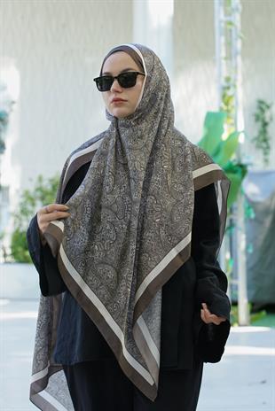Loryan Scarf Zerre Degrade Etnik Şal -  Kahve