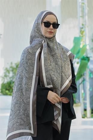 Loryan Scarf Zerre Degrade Etnik Şal -  Kahve