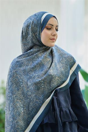Loryan Scarf Zerre Degrade Etnik Şal -  Petrol