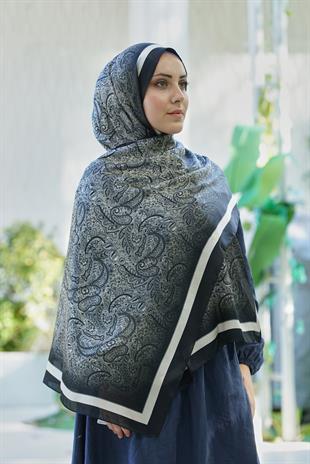 Loryan Scarf Zerre Degrade Etnik Şal -  Siyah