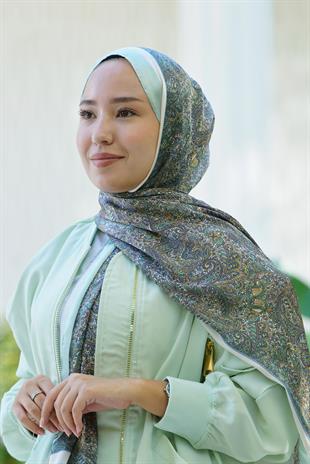 Loryan Scarf Zerre Degrade Etnik Şal -  Turkuaz