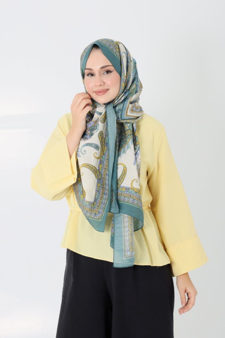 Diamond Mimoza Şal Fıstık Yeşili - Lila 