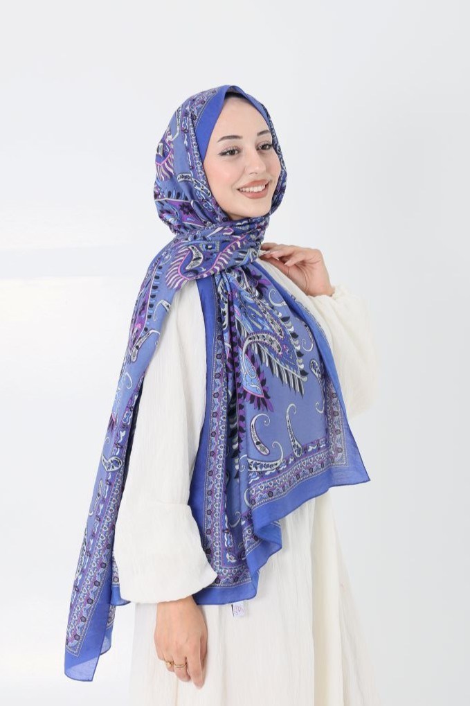 Diamond Mimoza Şal Lacivert 