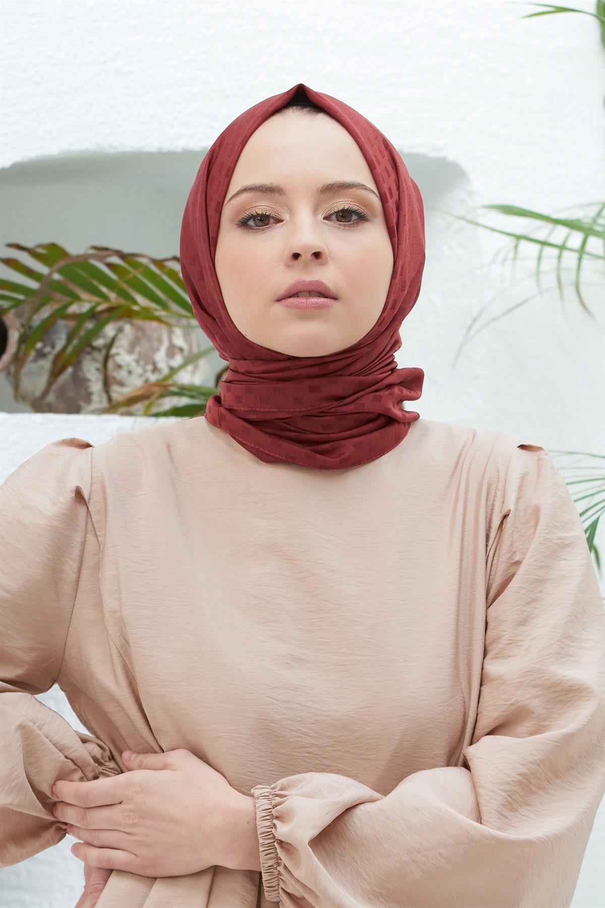 Loryan Scarf Abiye ve Günlük Kullanım, Tek Renk Richard Şal Bordo