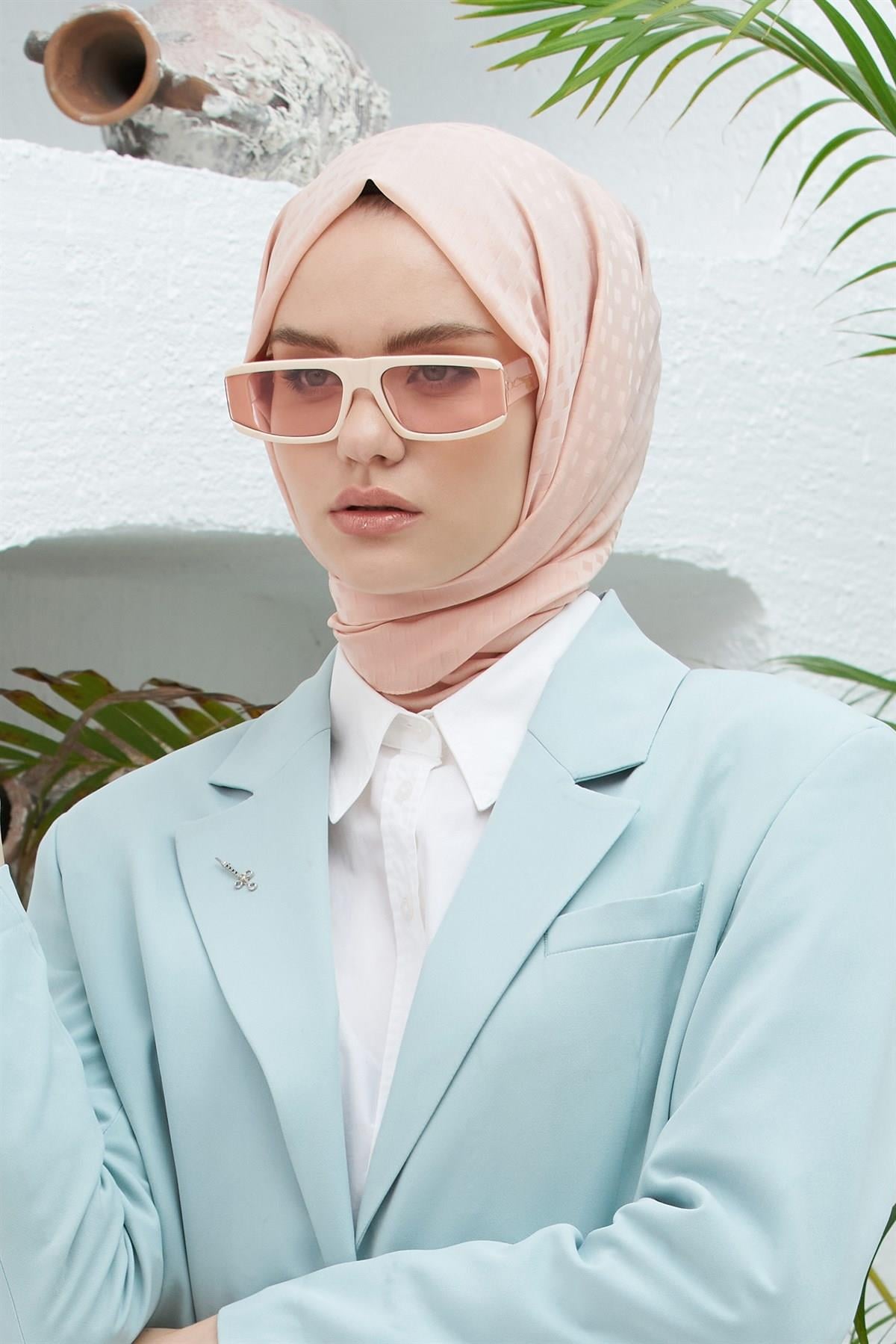 Loryan Scarf Abiye ve Günlük Kullanım, Tek Renk Richard Şal Koyu Somon