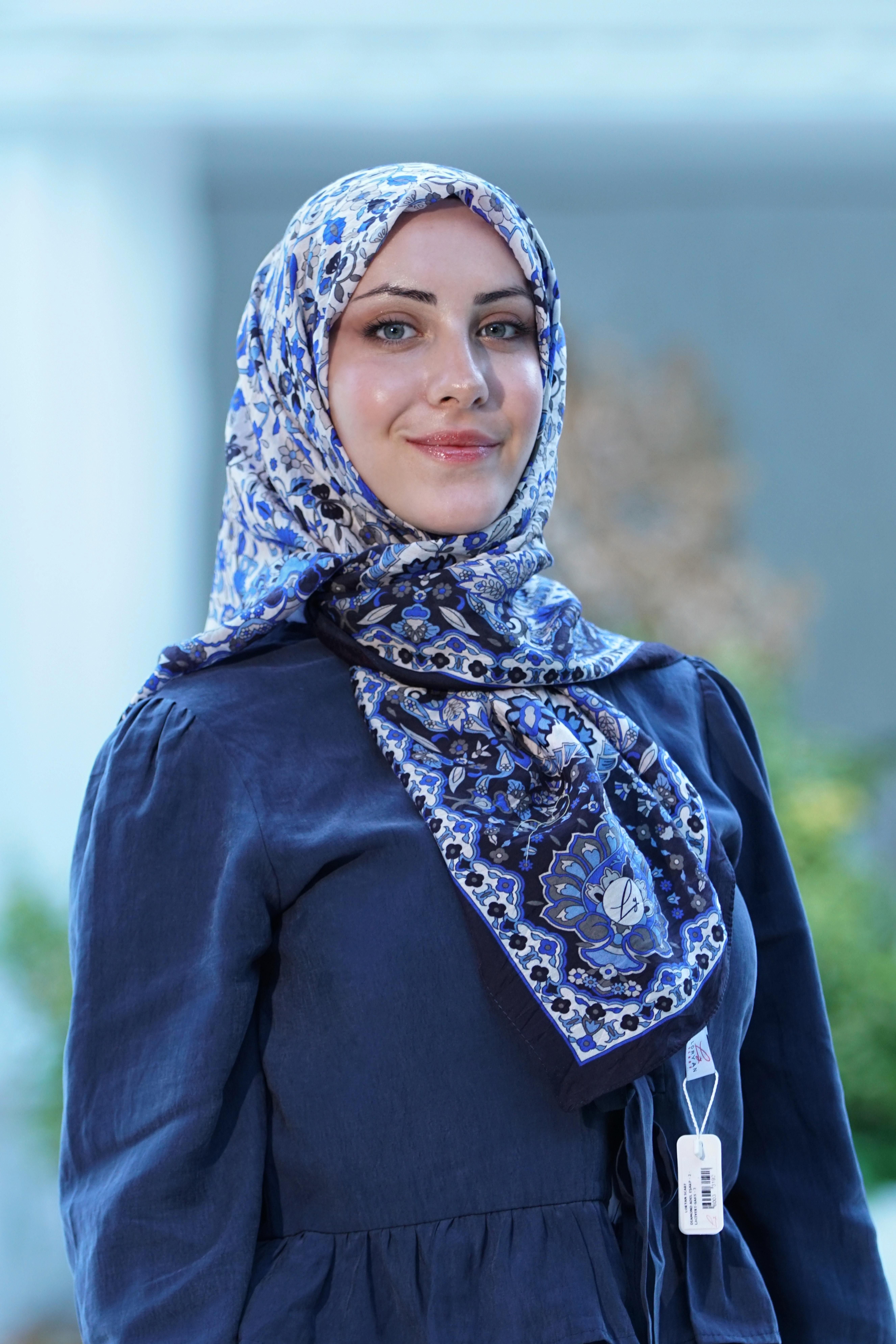 Loryan Scarf Adel Eşarp - Lacivert/Saks