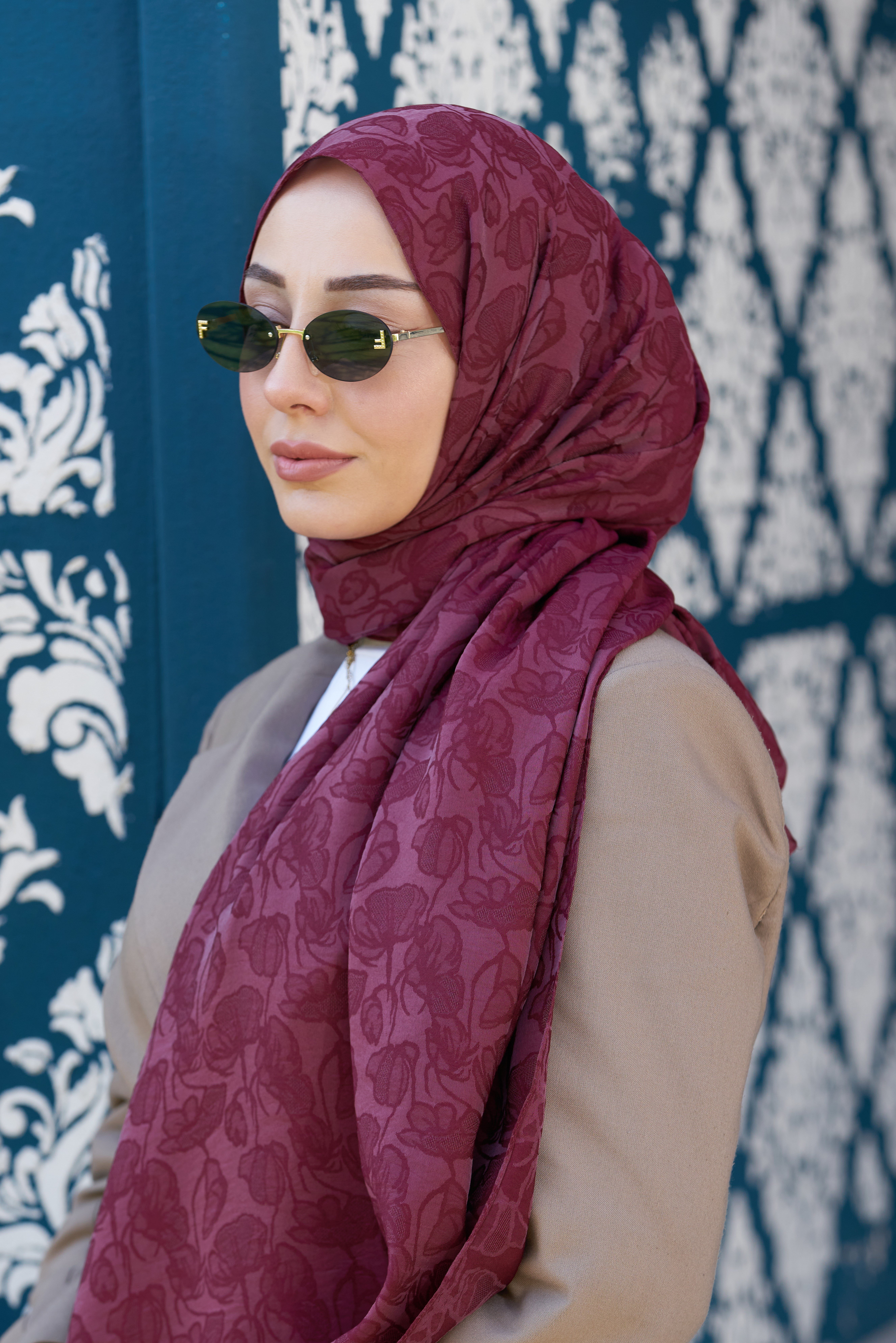 Loryan Scarf Aria Elina Şal - Koyu Bordo