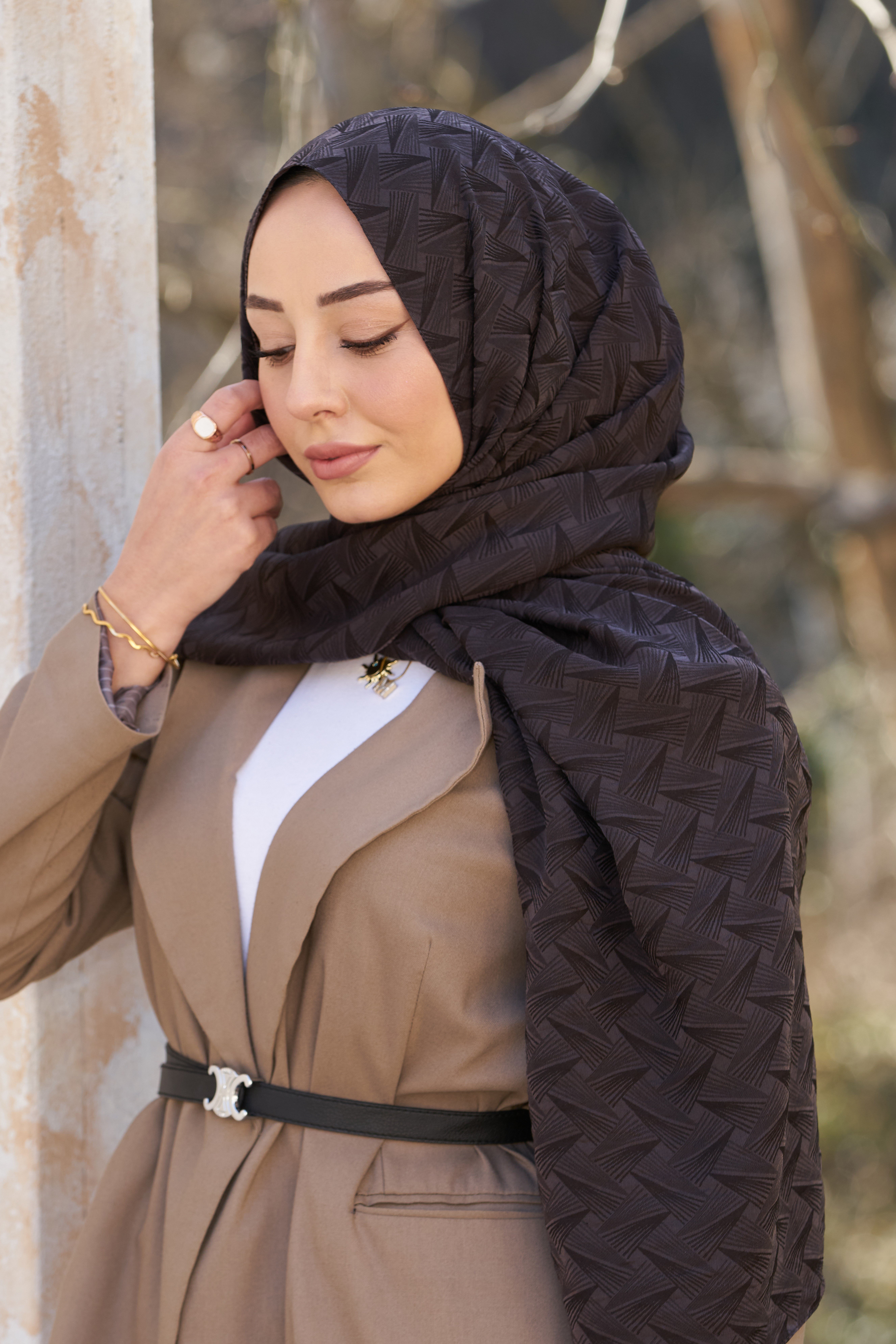 Loryan Scarf Aria Liva Şal - Acı Kahve