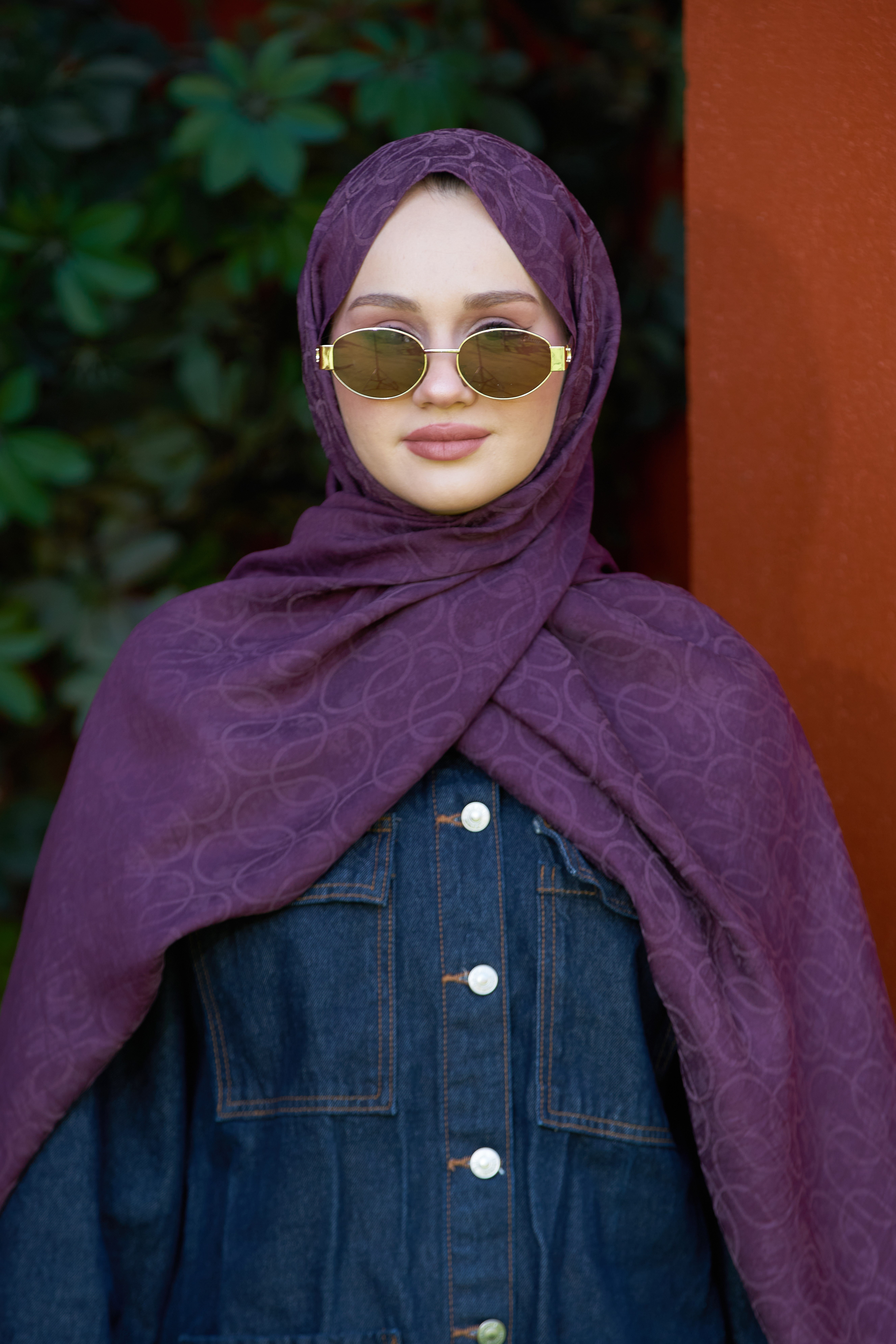 Loryan Scarf Aria Zincir Şal - Mürdüm