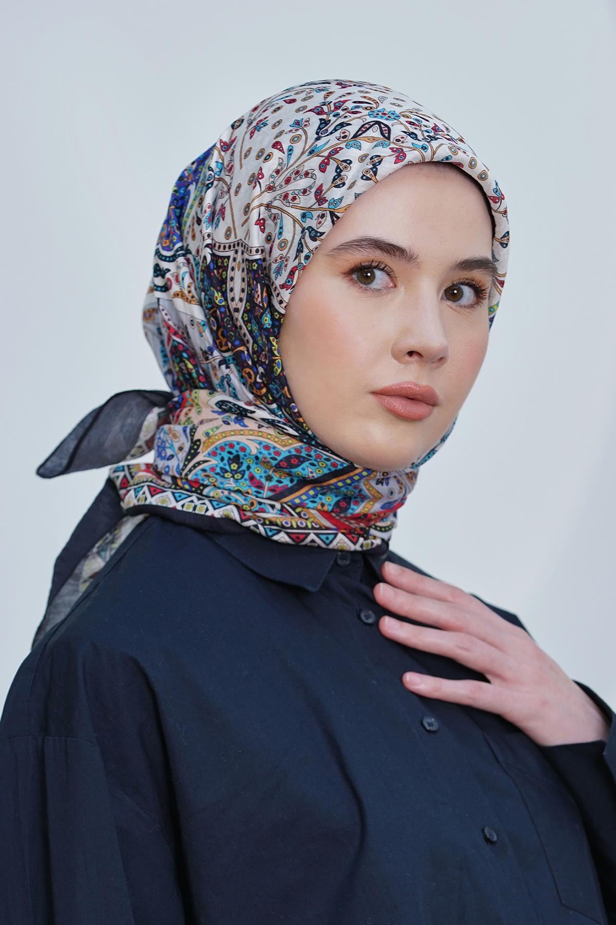 Loryan Scarf Diamond Eşarp - Diamond Harmony İpeksi Eşarp 4295 Siyah