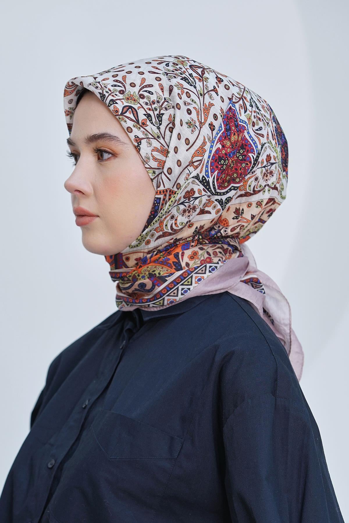 Loryan Scarf Diamond Eşarp - Diamond Harmony İpeksi Eşarp 4295 Somon