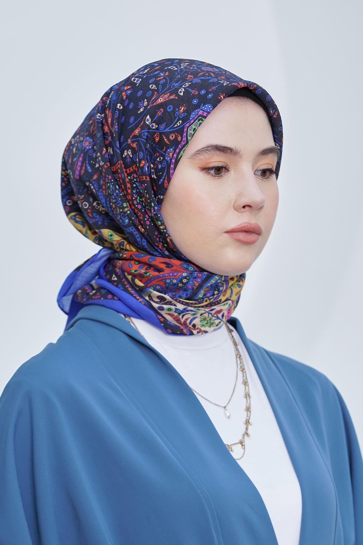 Loryan Scarf Diamond Eşarp - Diamond Harmony Black İpeksi Eşarp 4316 SAKS