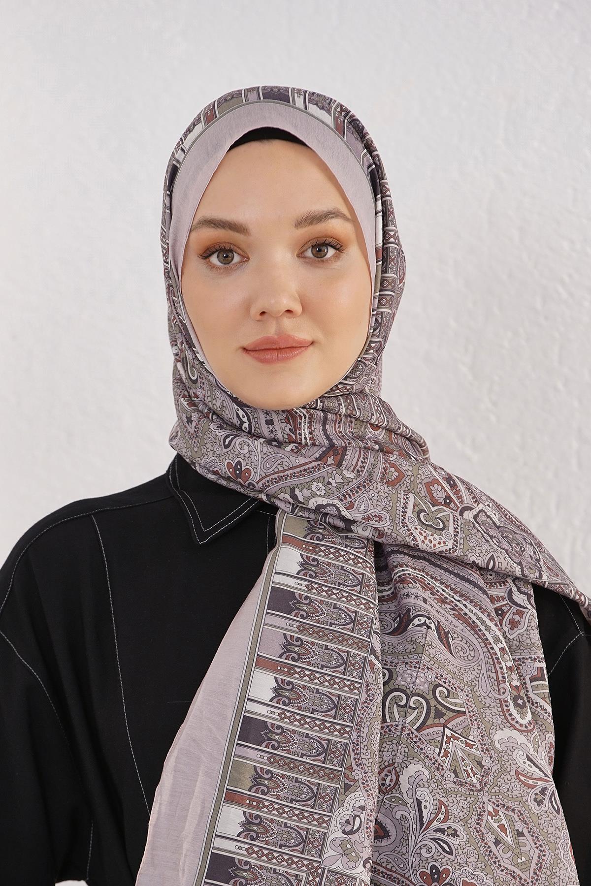Loryan Scarf Diamond Şal - Diamond Harmony İpeksi Şal 4281 Gri