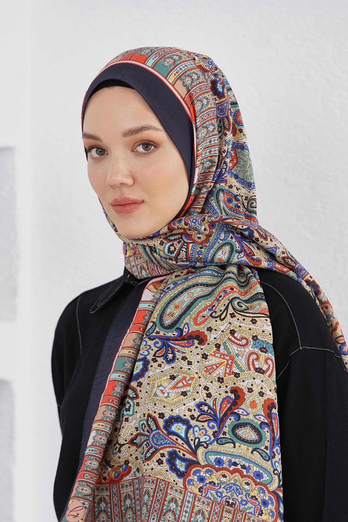 Loryan Scarf Diamond Şal - Diamond Harmony İpeksi Şal 4281 Siyah