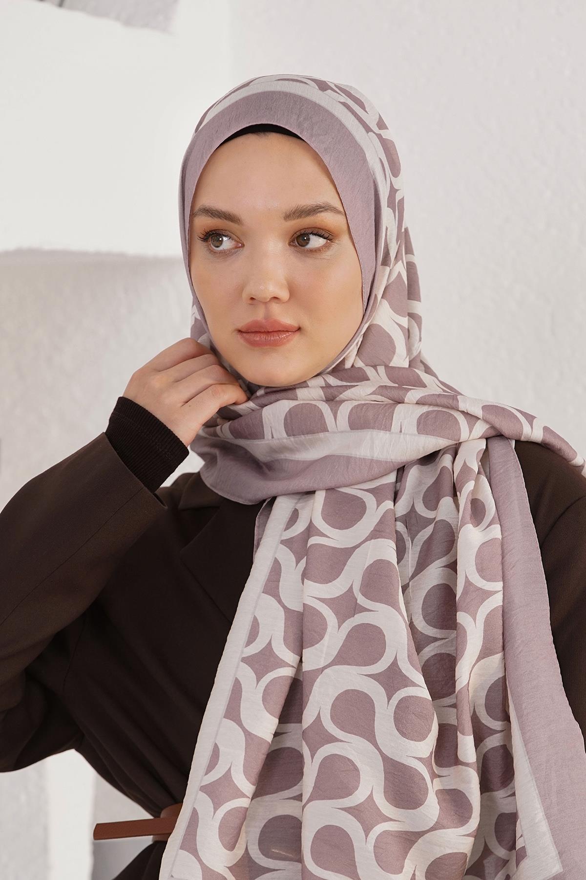 Loryan Scarf Diamond Şal - Diamond Mirror İpeksi Şal 4289 Gri