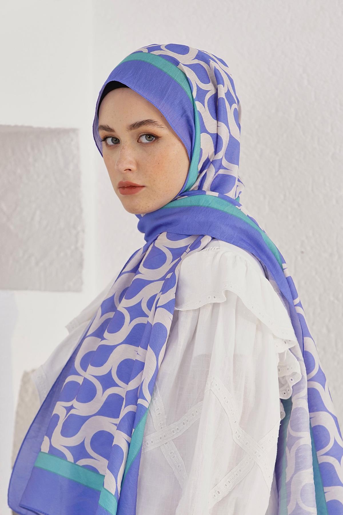 Loryan Scarf Diamond Şal - Diamond Mirror İpeksi Şal 4289 Benetton