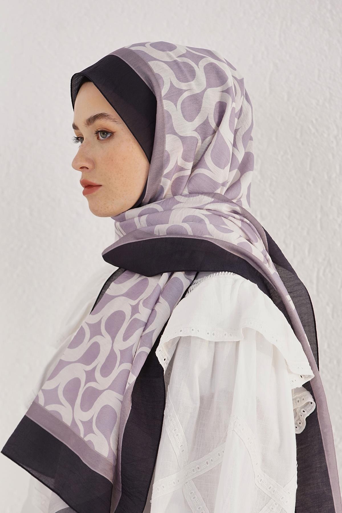 Loryan Scarf Diamond Şal - Diamond Mirror İpeksi Şal 4289 Siyah