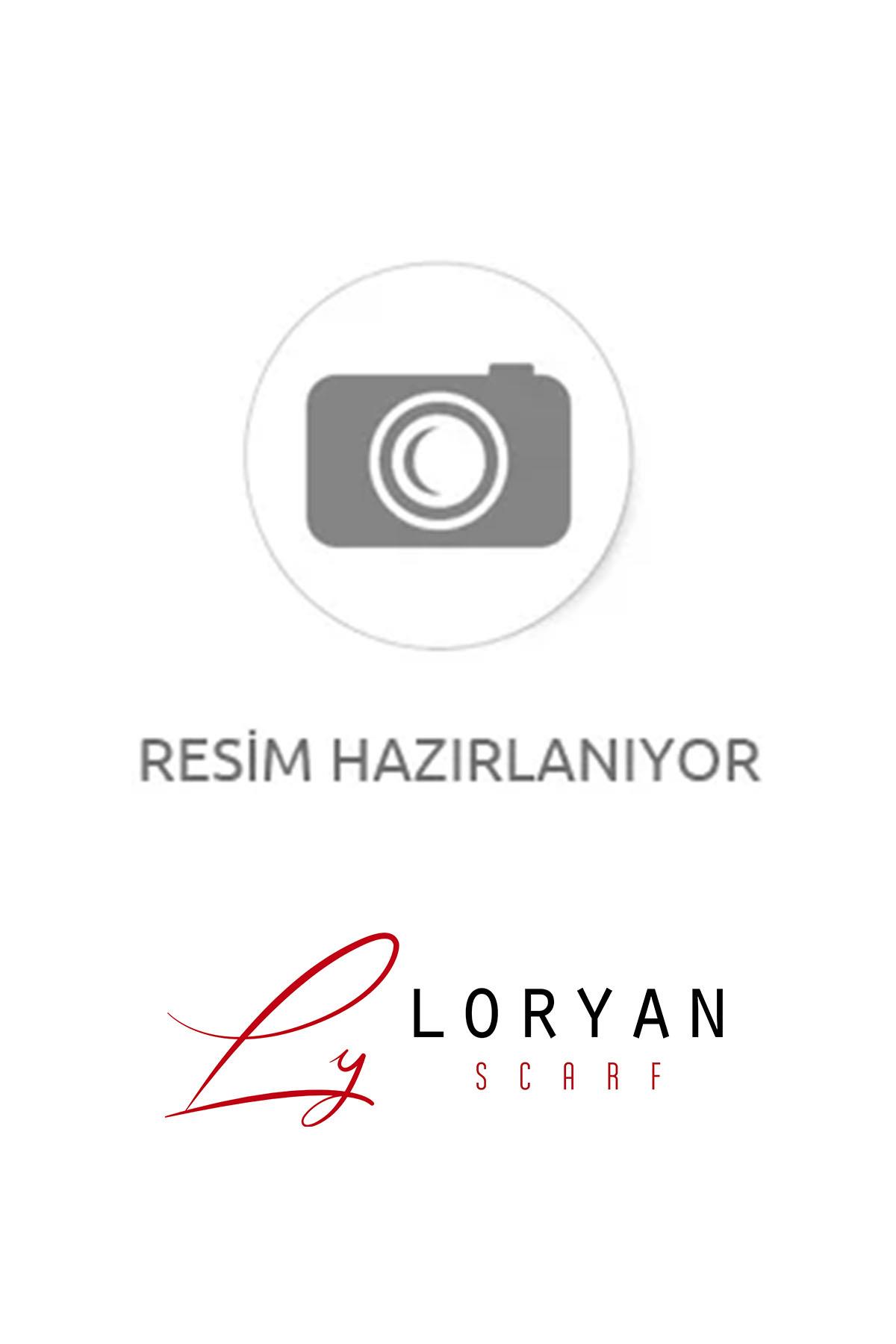 Loryan Scarf Floş Jakar Serisi Logo Desen Şal Benetton