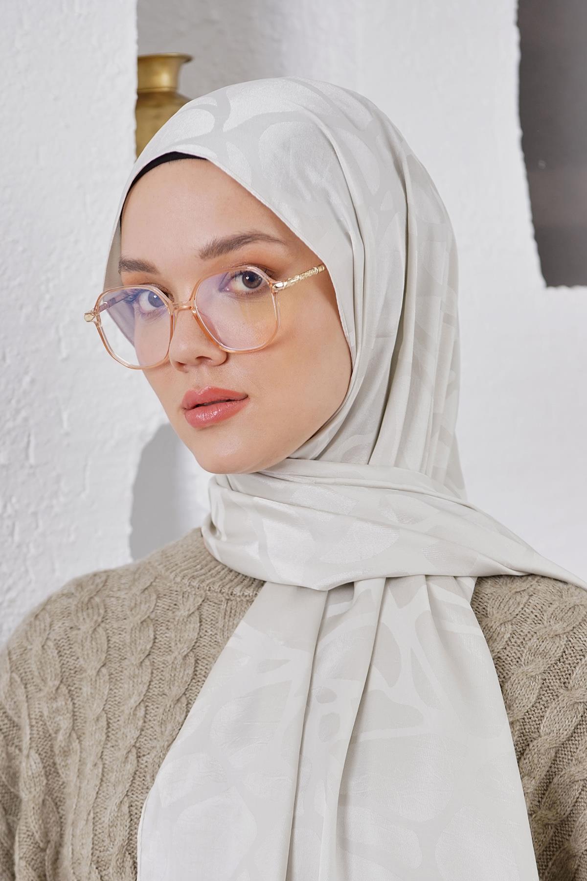 Loryan Scarf Jakar Şal - Stone Floş Jakar Şal 4312 Taş
