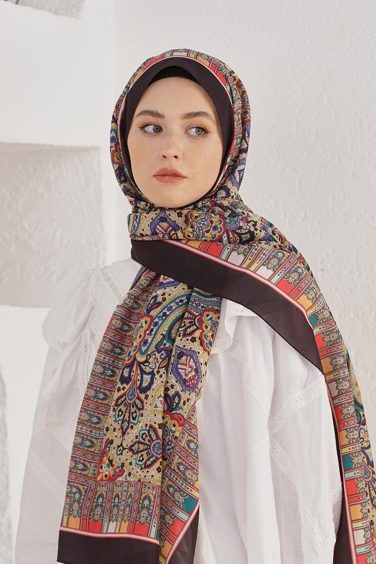 Loryan Scarf Linen Şal - Linen Harmony Pamuk Keten Şal 4298 Siyah