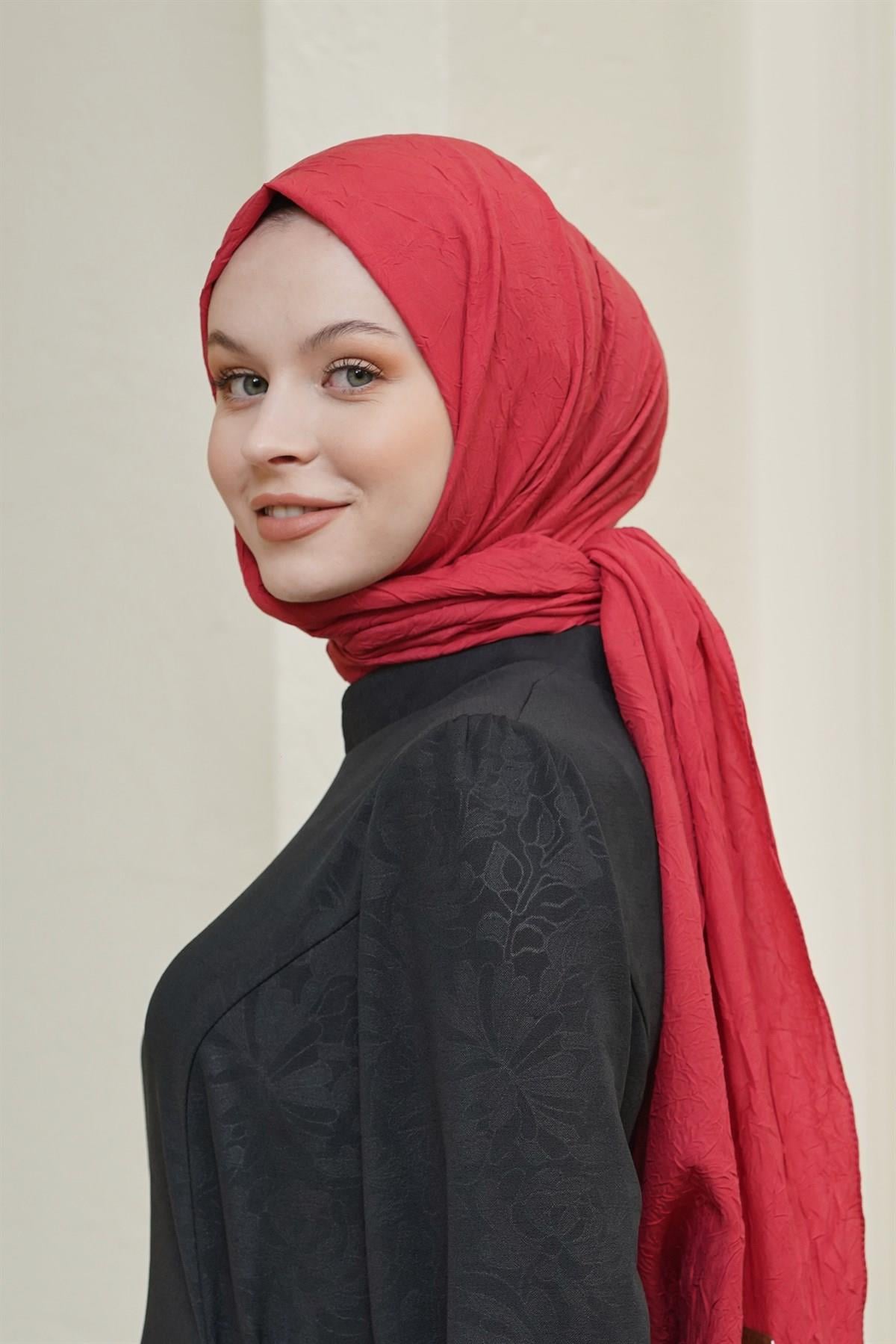 Loryan Scarf Viva Crush Bambu Kraş Şal Nar Çiçeği