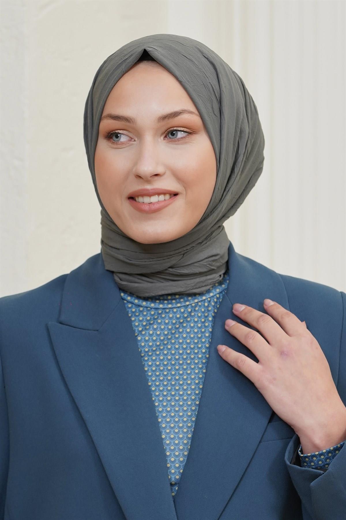 Loryan Scarf Viva Crush Bambu Kraş Şal Antrasit