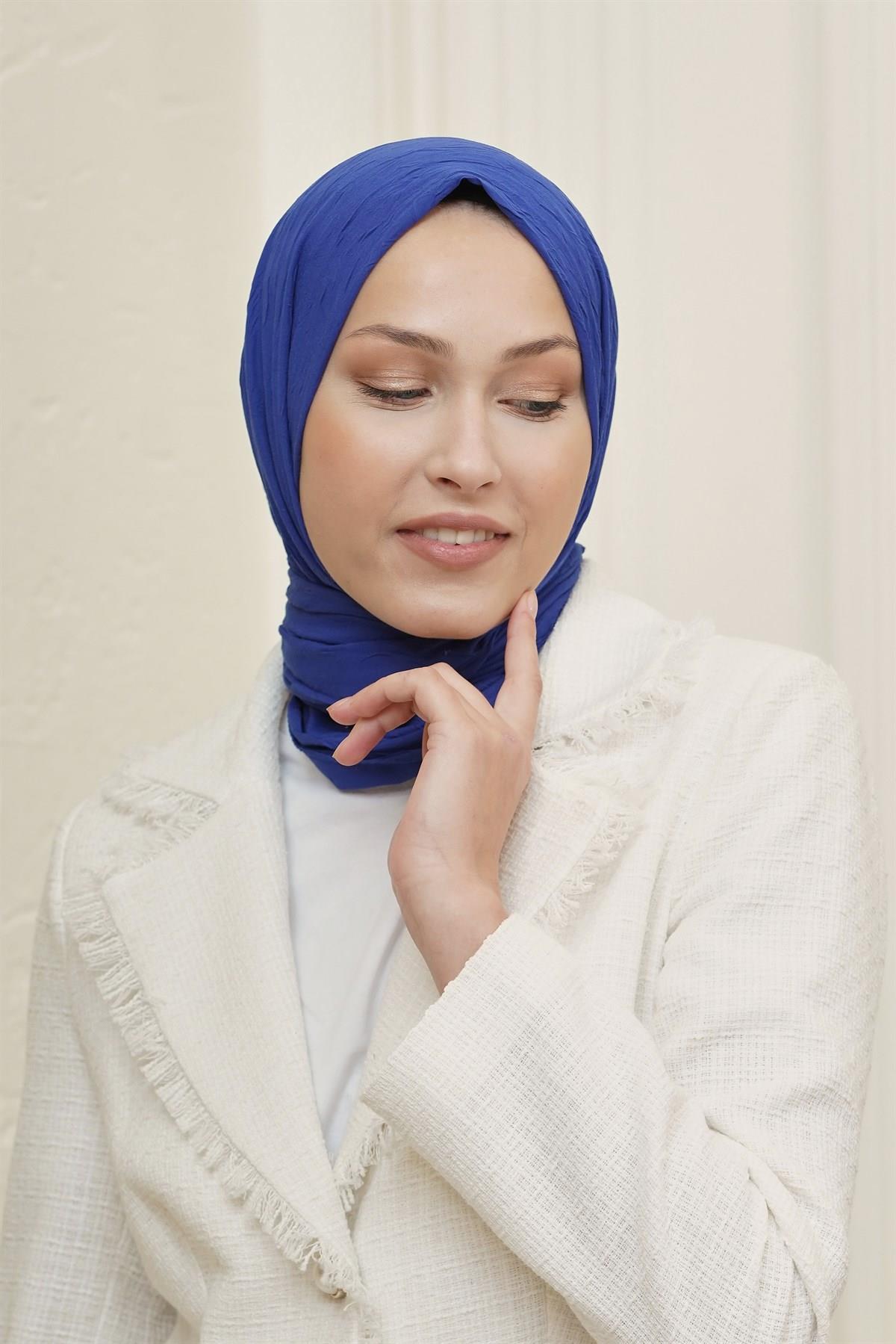 Loryan Scarf Viva Crush Bambu Kraş Şal Saks