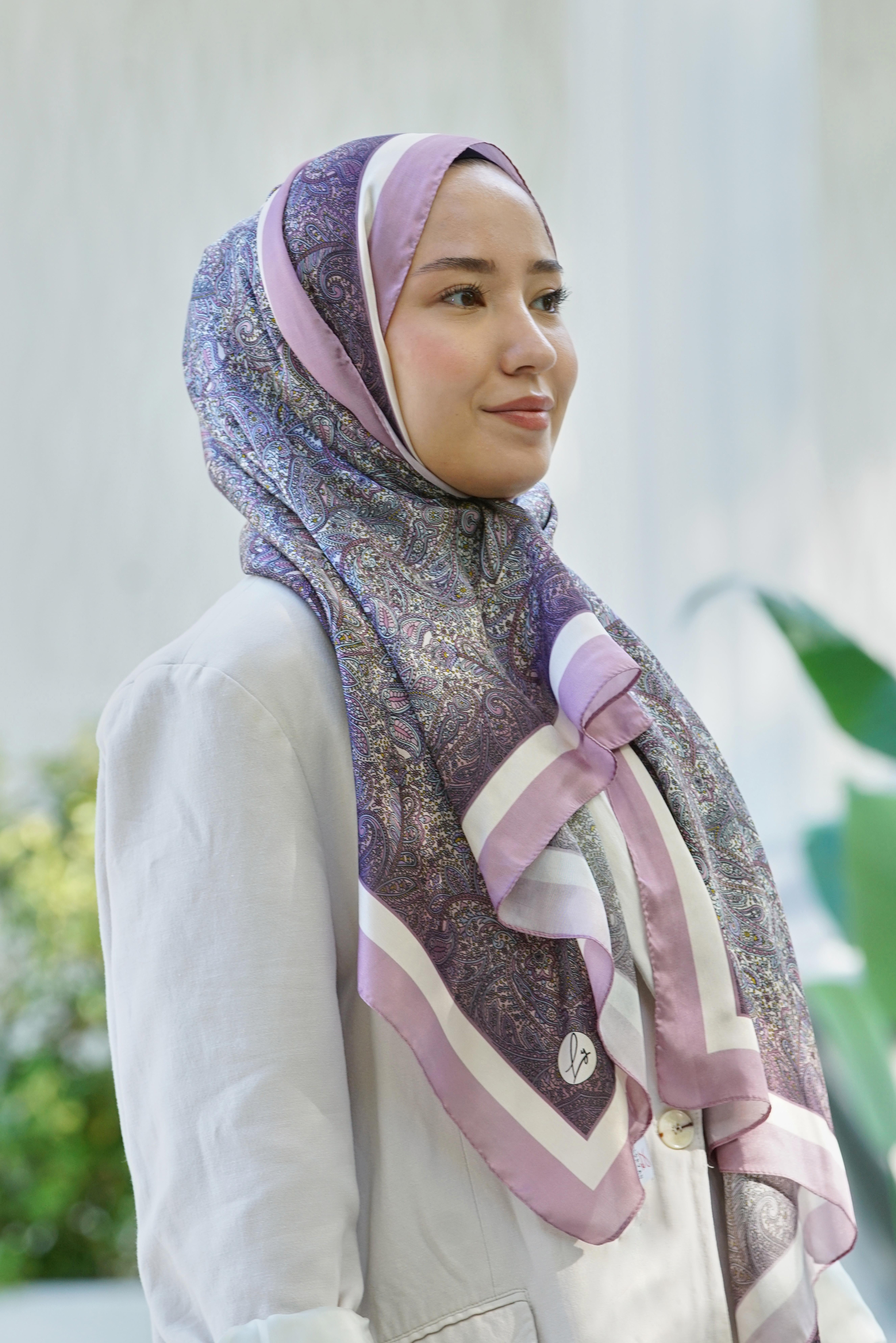 Loryan Scarf Zerre Degrade Etnik Şal -  Lila
