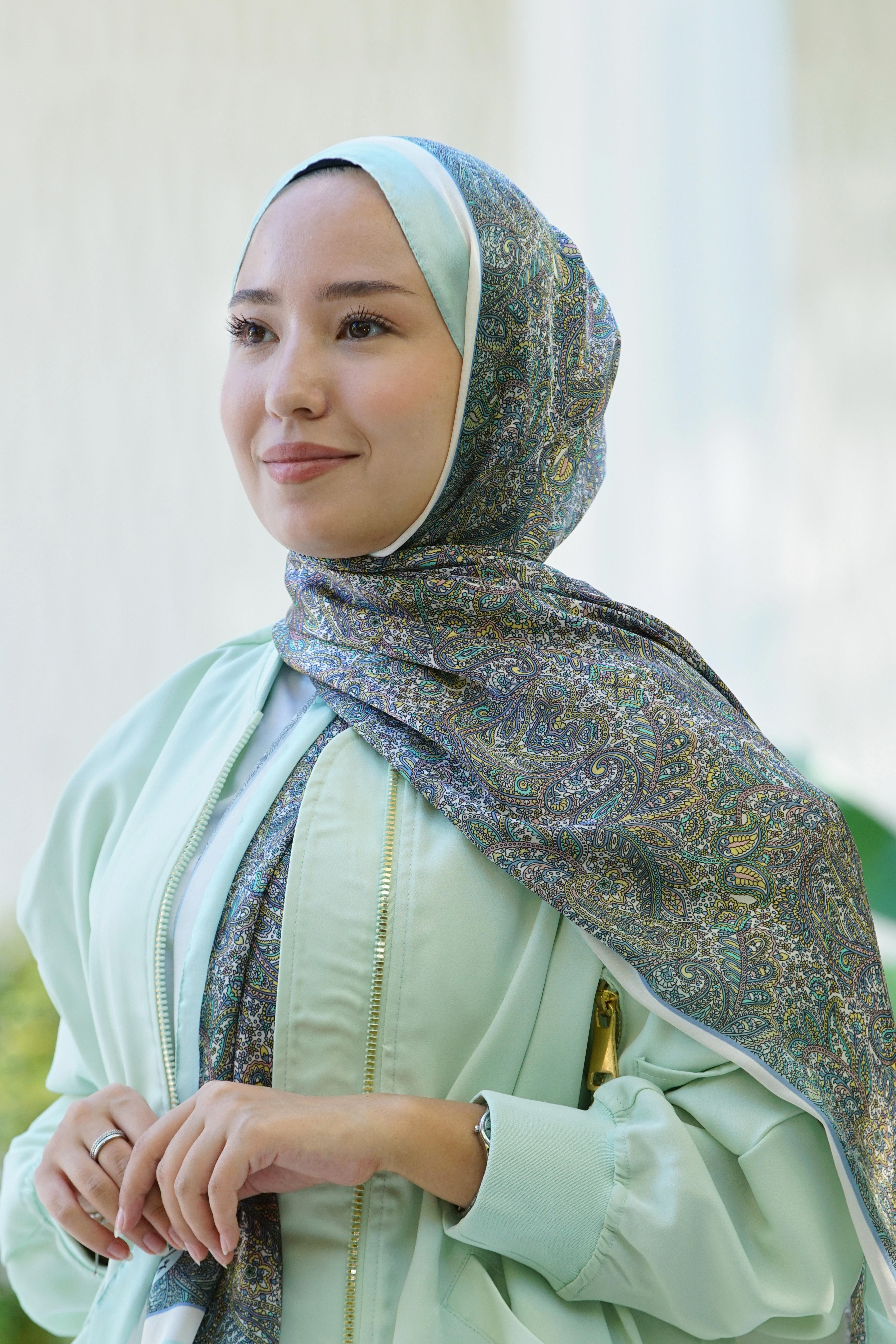 Loryan Scarf Zerre Degrade Etnik Şal -  Turkuaz