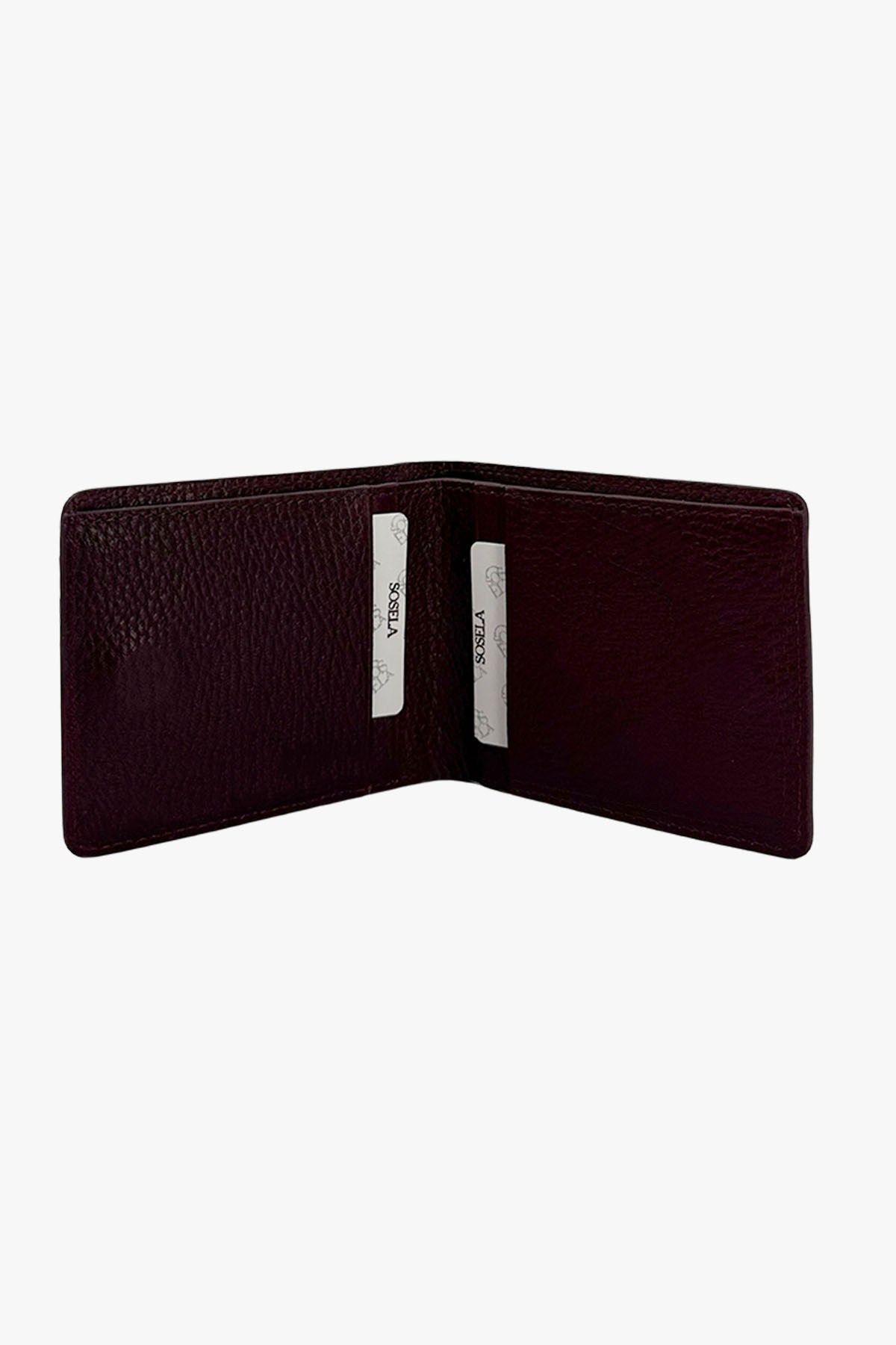 SOSELA 23-1048 Erkek Bordo Deri Cüzdan