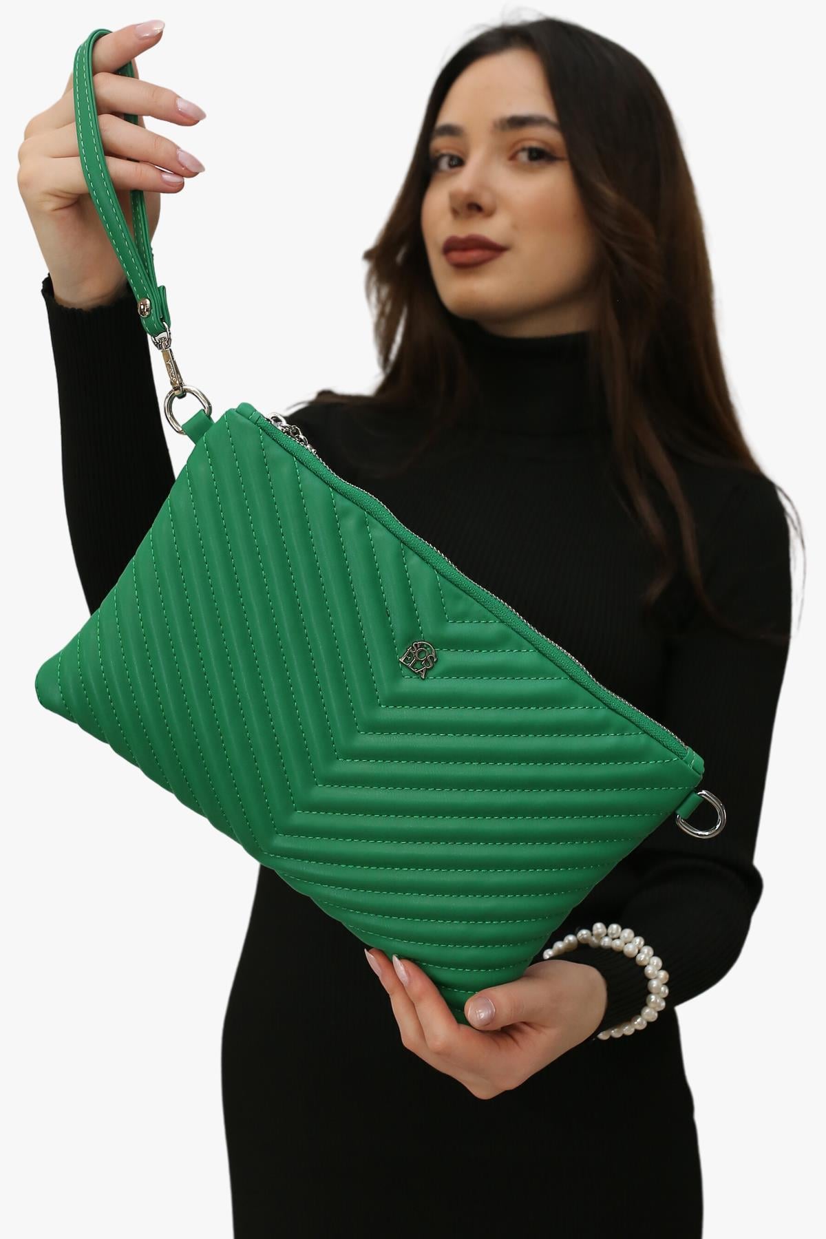 SOSELA 67-6009 Kadın Yeşil Portföy Çanta