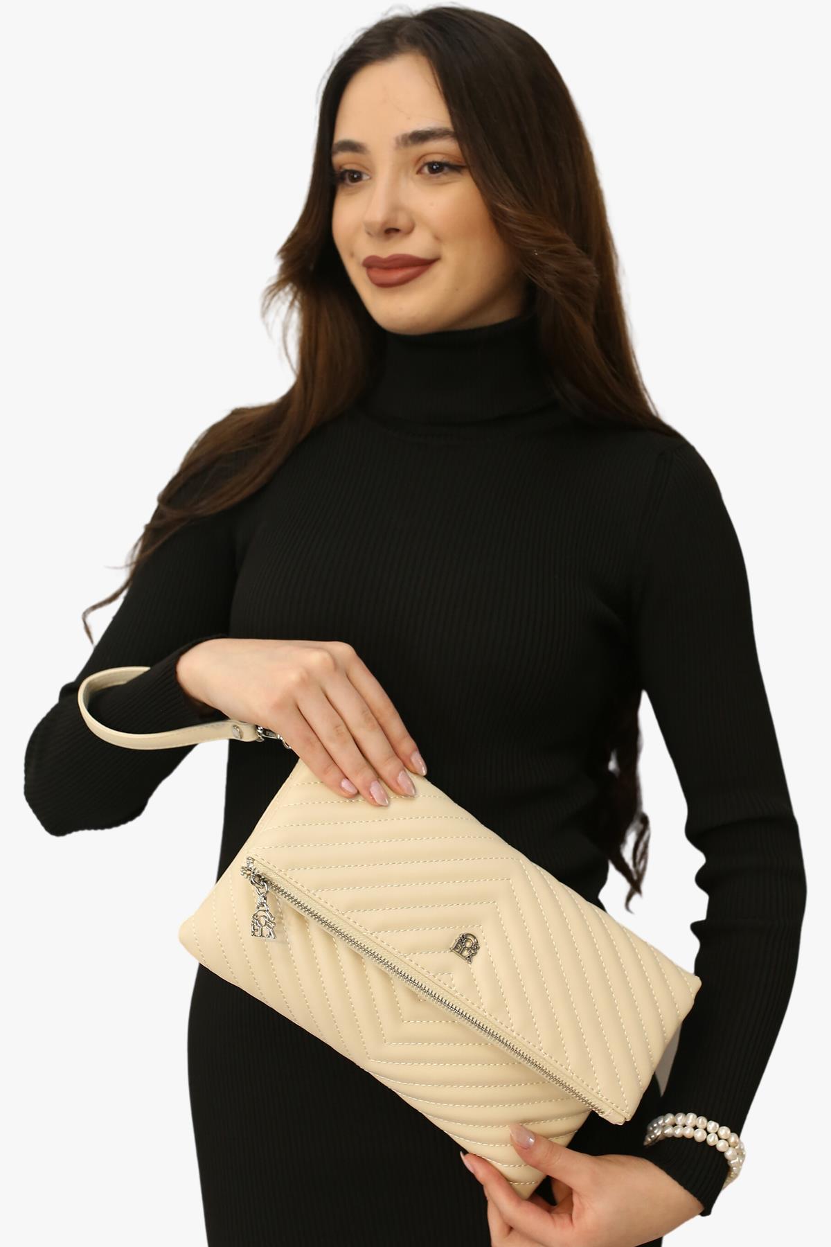 SOSELA 67-6010 Kadın Bej Portföy Çanta