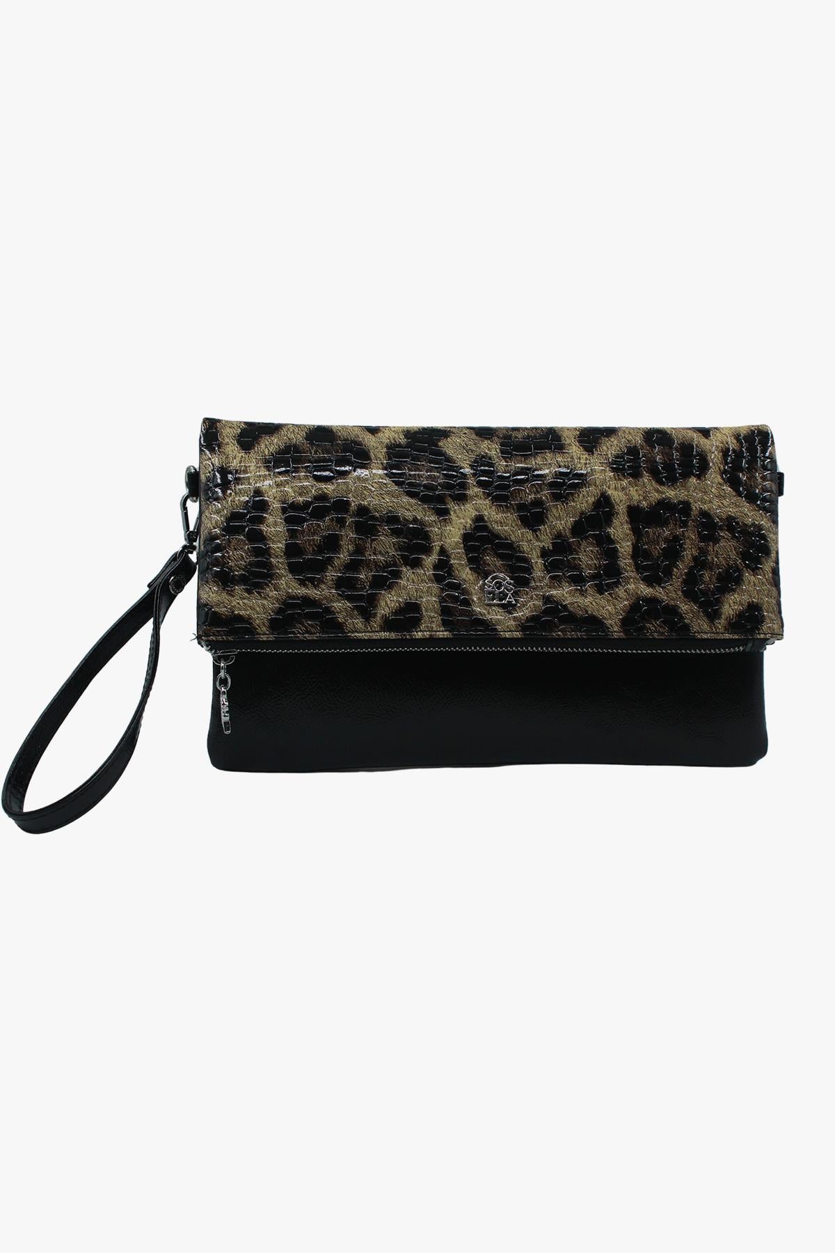 SOSELA 67-6010 Kadın Leopar Portföy Çanta