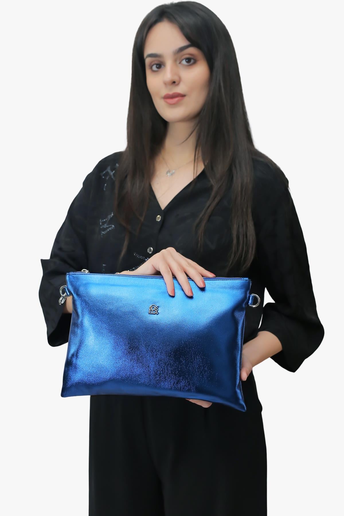 SOSELA 67-6016 Kadın Saks Portföy Çanta