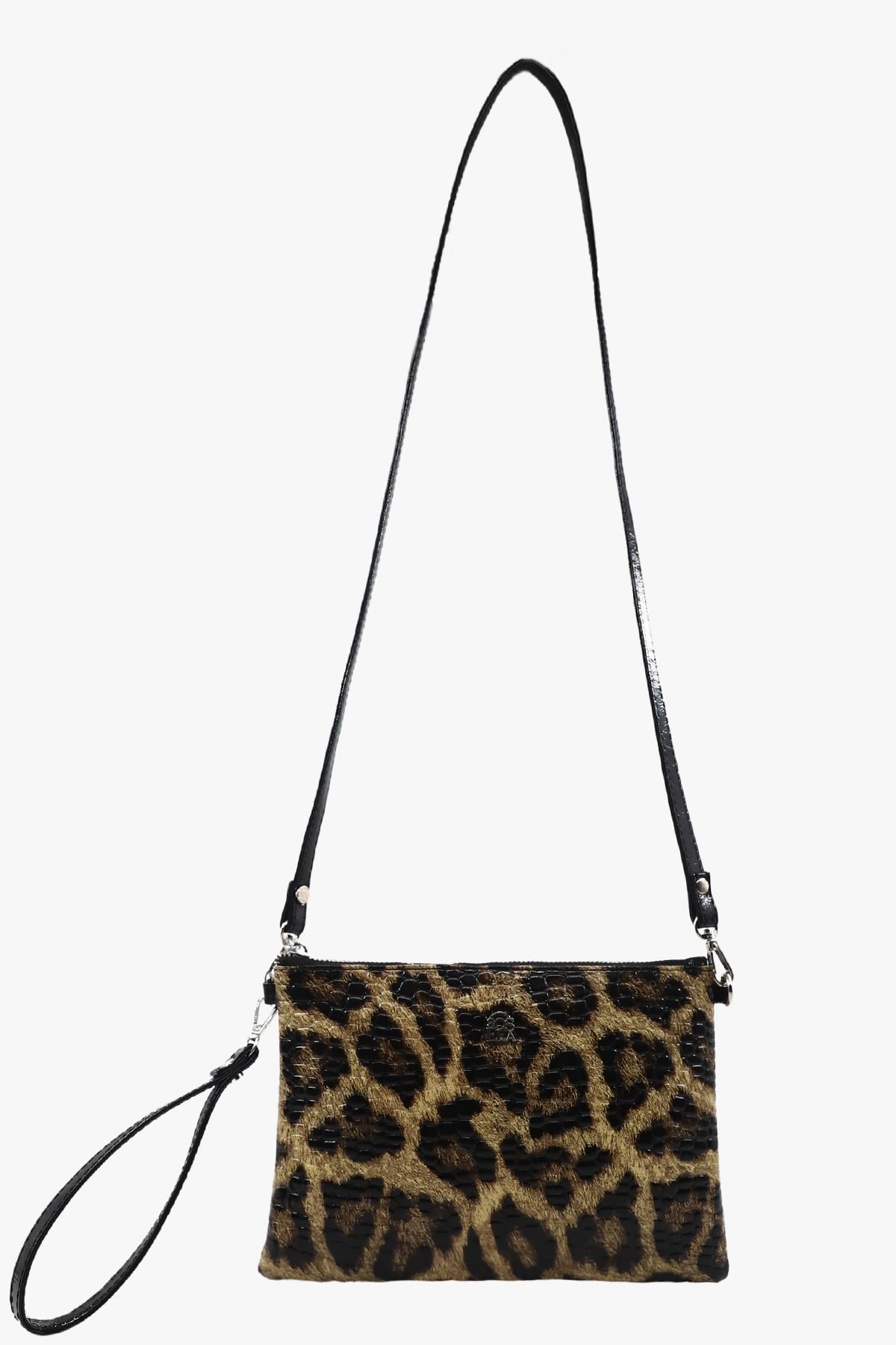 SOSELA 67-6019 Kadın Leopar Portföy Çanta