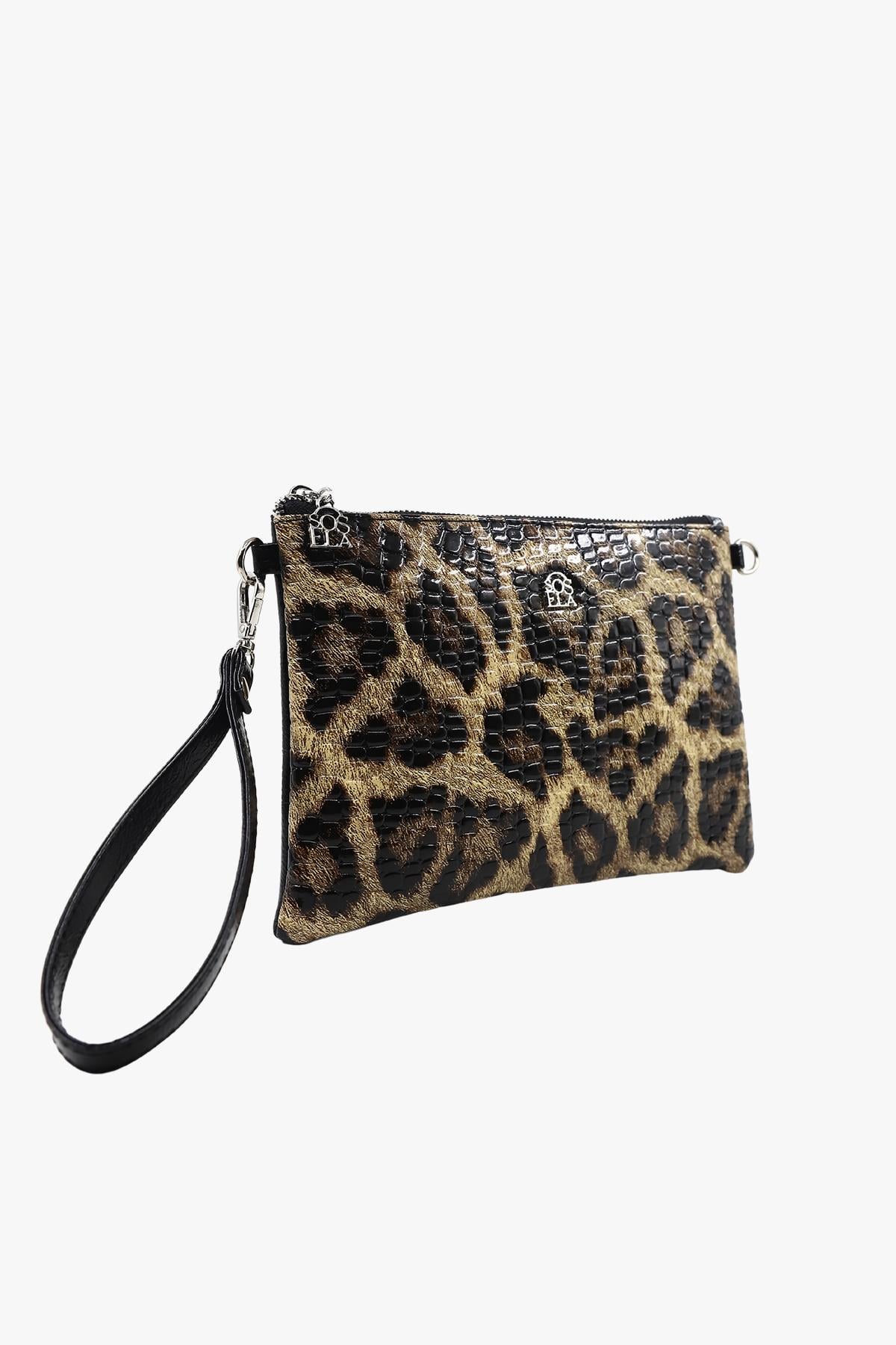 SOSELA 67-6019 Kadın Leopar Portföy Çanta