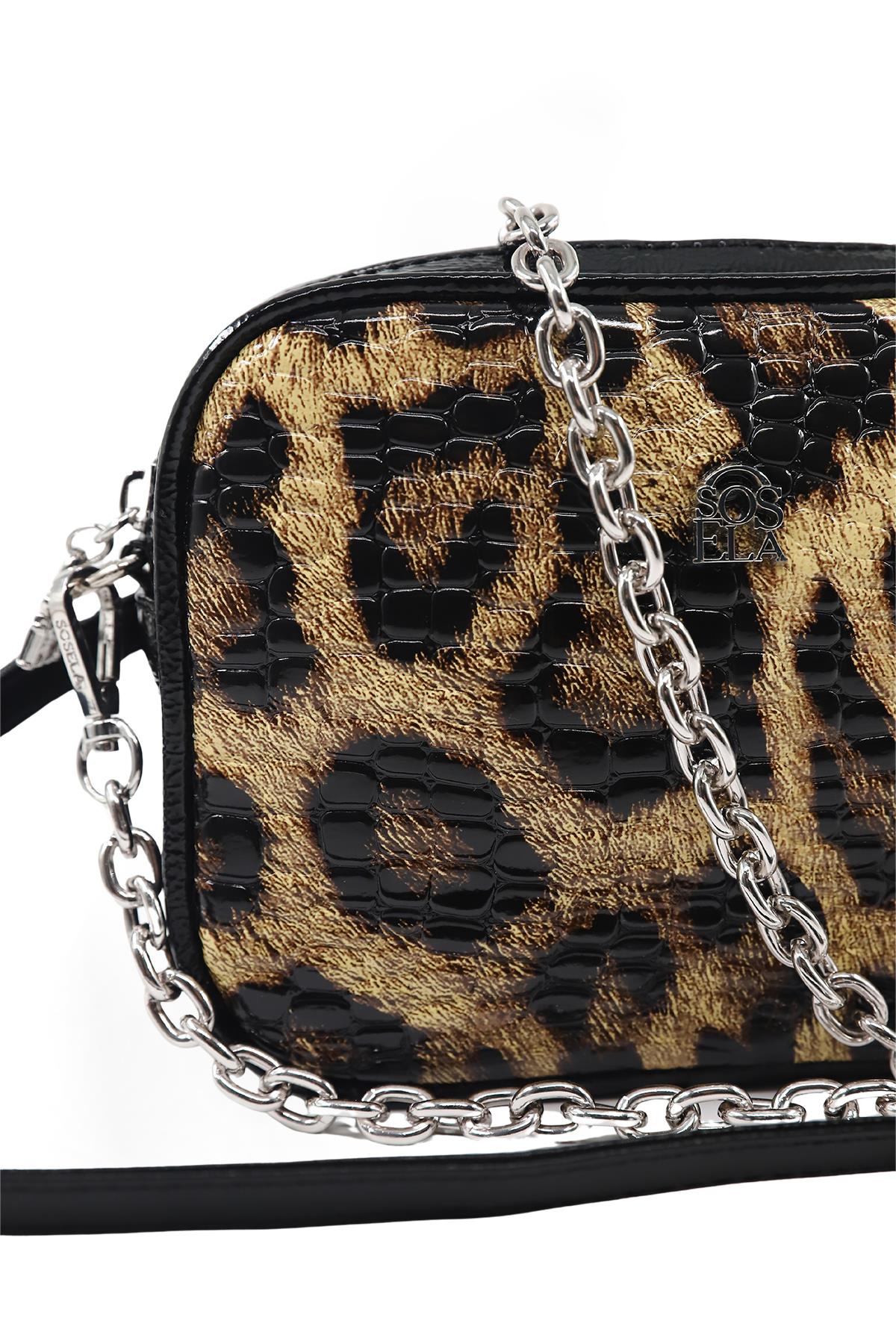 SOSELA 67-7172 Kadın Leopar Çarpraz Askılı Çanta