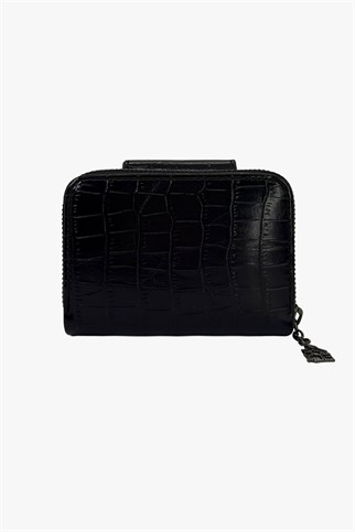 Sosela 56-4054 Kroko/Siyah Kadın Cüzdan