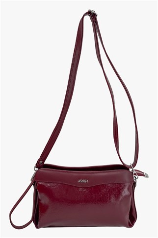 SOSELA 67-6012 Kadın Parlak Bordo Portföy Çanta