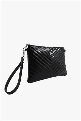 SOSELA 67-6019 Kadın Rugan Siyah Portföy Çanta