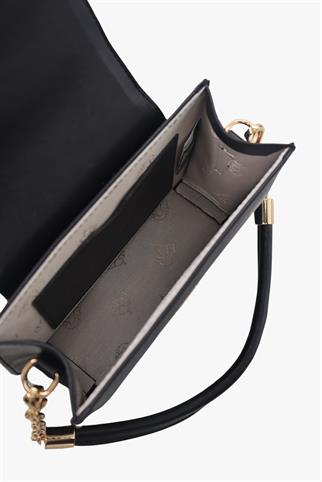 SOSELA 67-7135 Kadın Rugan Siyah Çarpraz Askılı Çanta