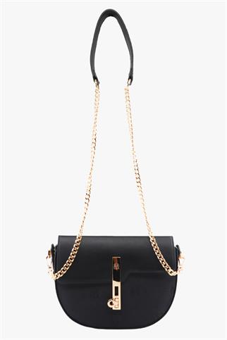 SOSELA 67-7162 Kadın Kumaş Siyah Çapraz Askılı Çanta