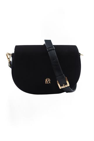 SOSELA 67-7170 Kadın Siyah Çarpraz Askılı Asimetrik Çanta