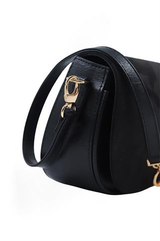 SOSELA 67-7170 Kadın Siyah Çarpraz Askılı Asimetrik Çanta