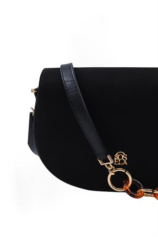 SOSELA 67-7170 Kadın Siyah Çarpraz Askılı Asimetrik Çanta