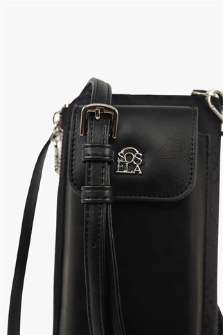 SOSELA 67-7171 Kadın Kumaş Siyah Çarpraz Askılı Çanta