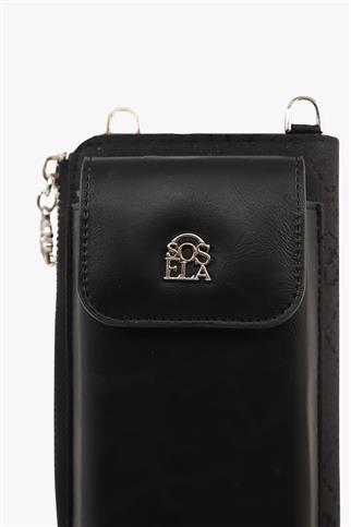 SOSELA 67-7171 Kadın Kumaş Siyah Çarpraz Askılı Çanta