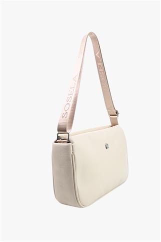 SOSELA 67-7185 Kadın Kumaş-Bej Çarpraz Askılı Çanta