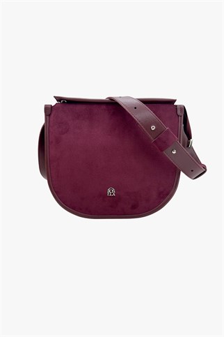 SOSELA 67-7199 Kadın Süet Bordo Çarpraz Askılı Çanta