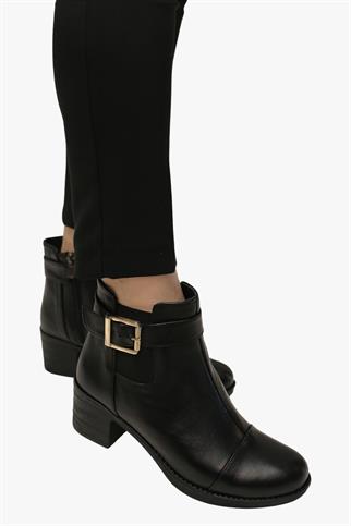 Sosela 78-02-80034 Kadın Hakiki Deri Siyah Topuklu Bot